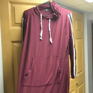 Maroon hoodie. Used but still in good shape.